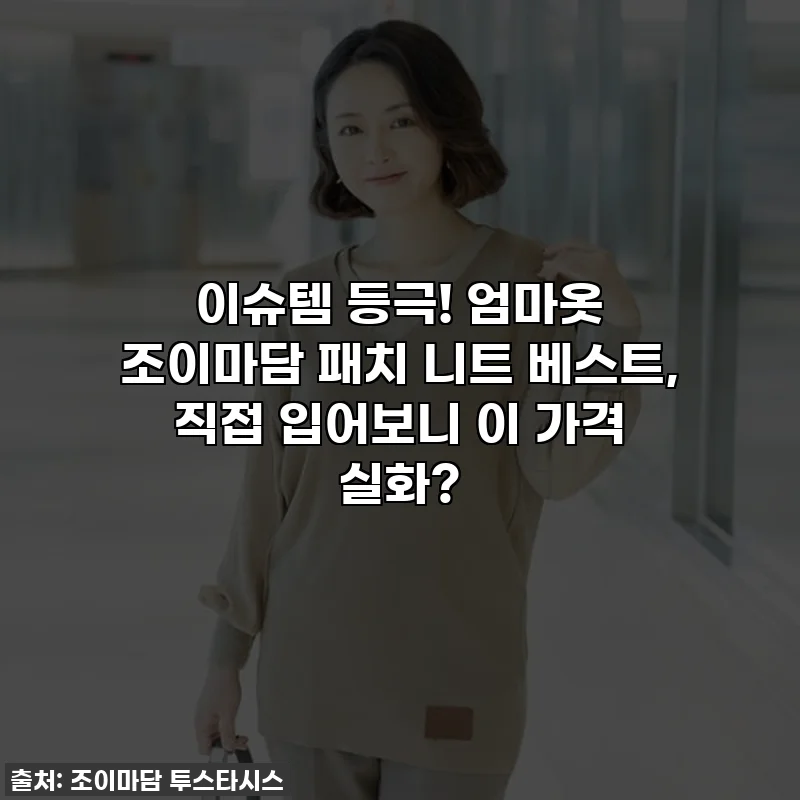 이슈템 등극! 엄마옷 조이마담 패치 니트 베스트, 직접 입어보니 이 가격 실화?