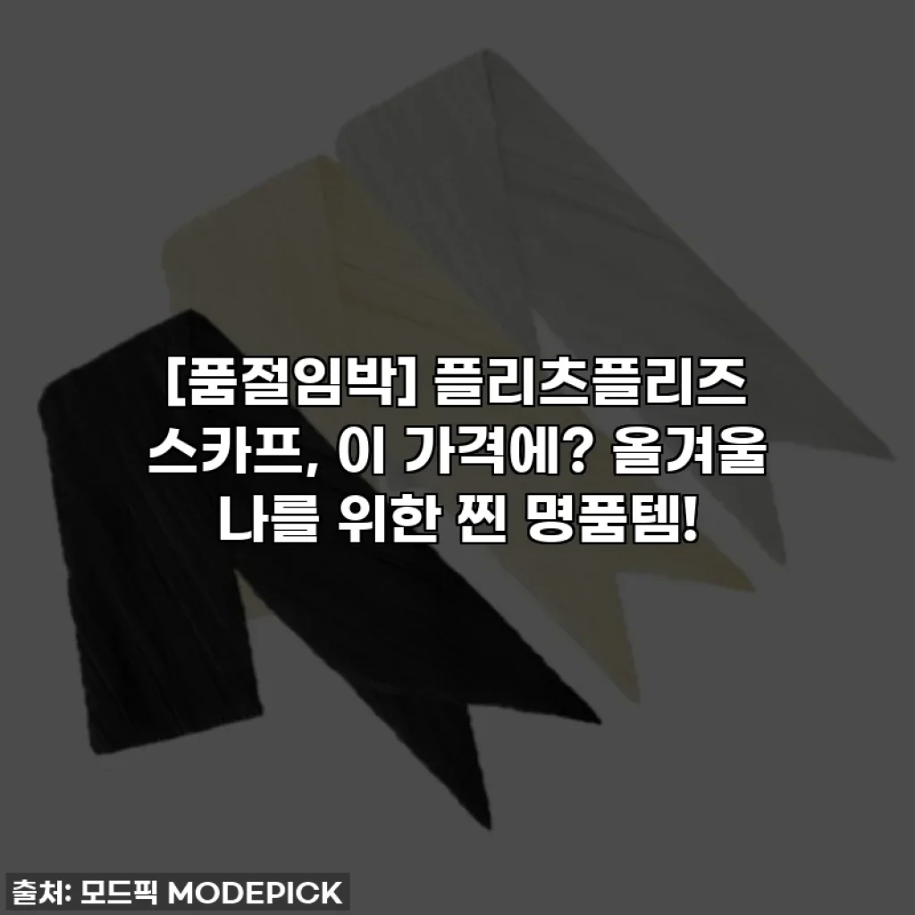 [품절임박] 플리츠플리즈 스카프, 이 가격에? 올겨울 나를 위한 찐 명품템!
