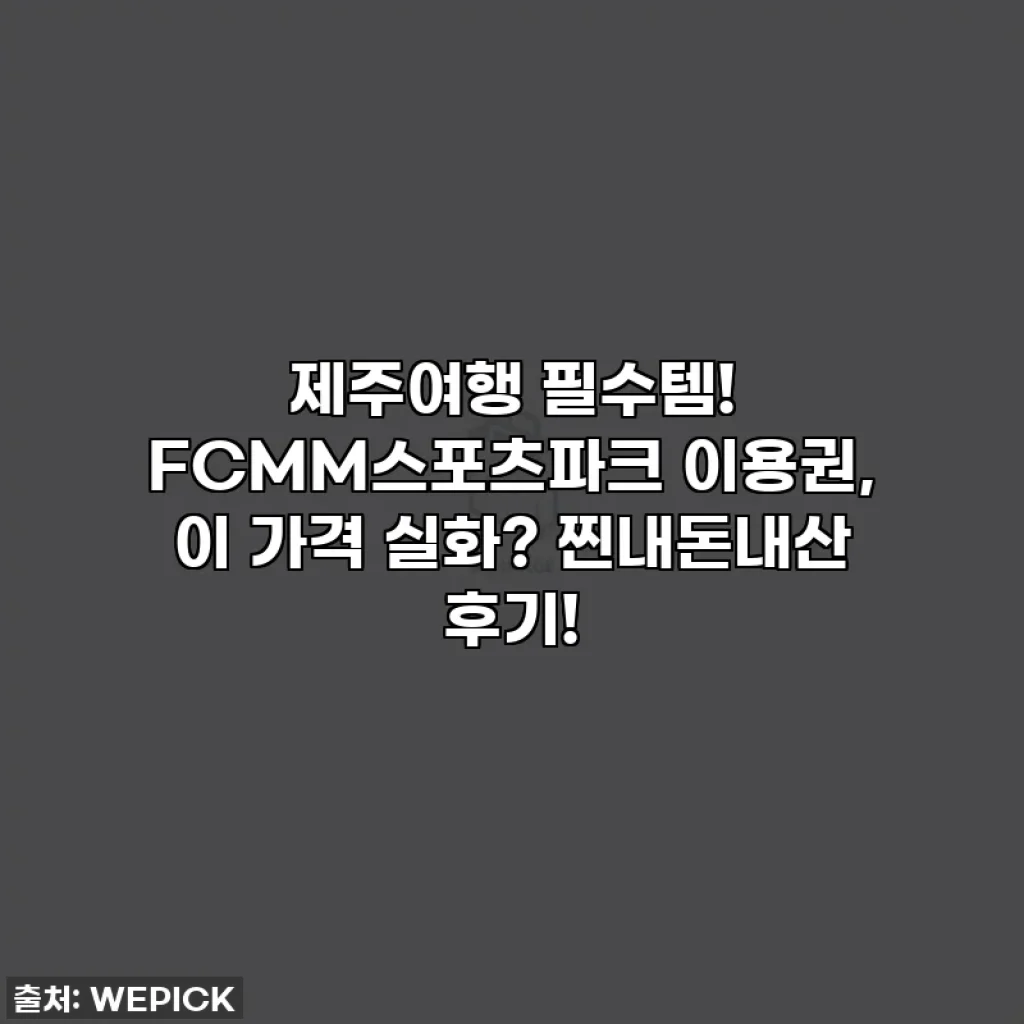 제주여행 필수템! FCMM스포츠파크 이용권, 이 가격 실화? 찐내돈내산 후기!