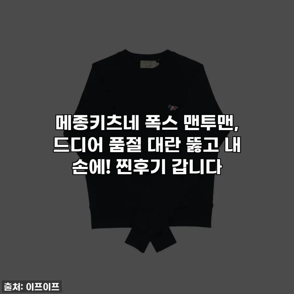 메종키츠네 폭스 맨투맨, 드디어 품절 대란 뚫고 내 손에! 찐후기 갑니다