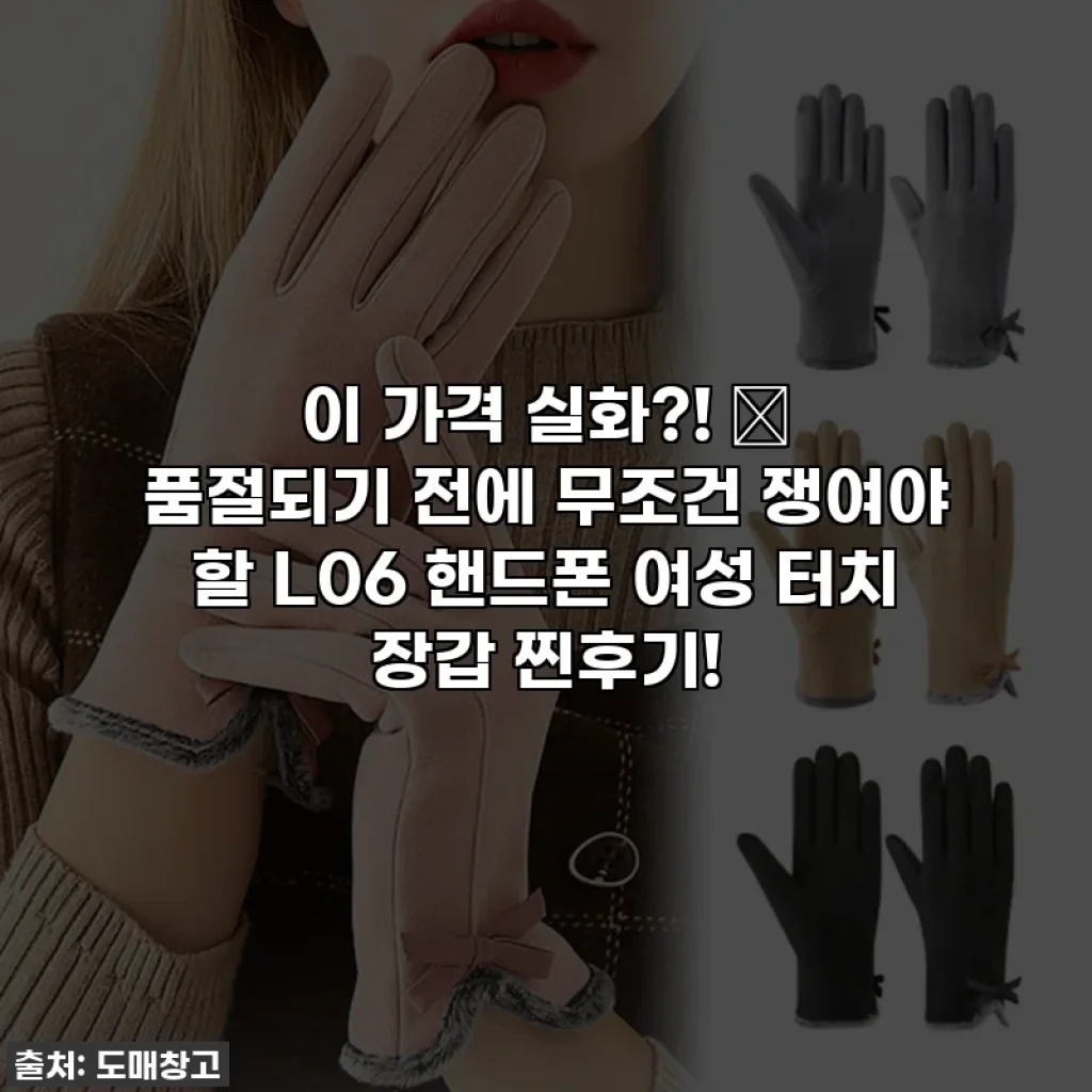 이 가격 실화?! 🔥 품절되기 전에 무조건 쟁여야 할 L06 핸드폰 여성 터치 장갑 찐후기!