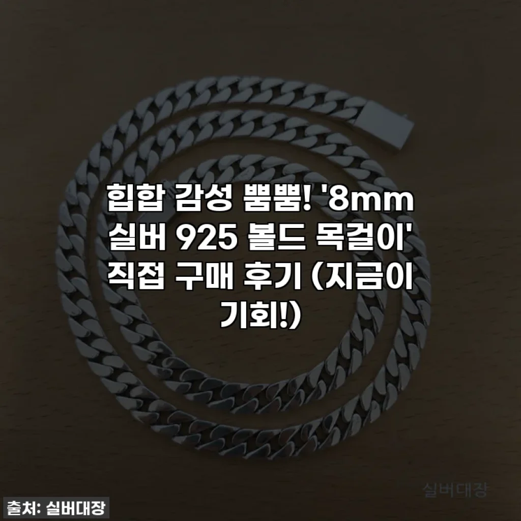 힙합 감성 뿜뿜! '8mm 실버 925 볼드 목걸이' 직접 구매 후기 (지금이 기회!)