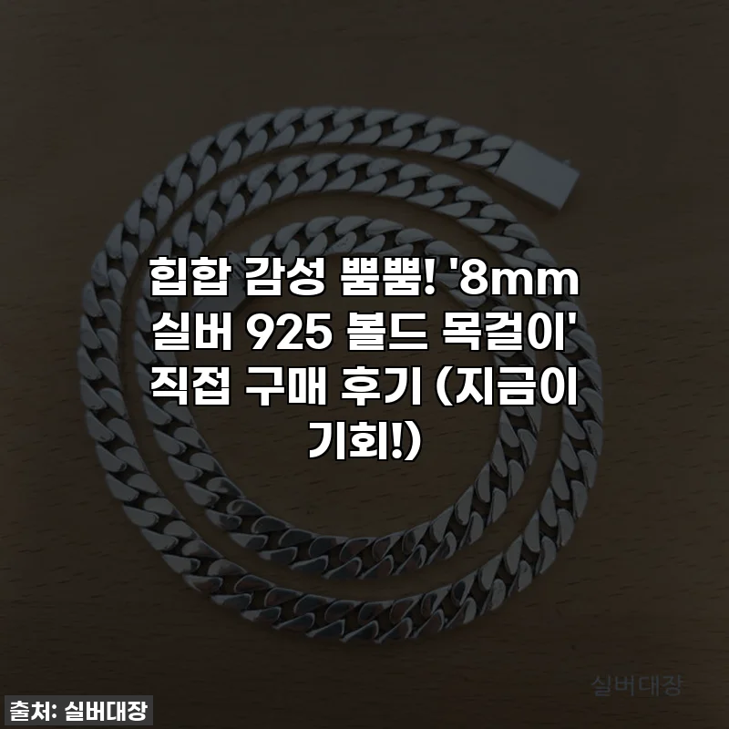 힙합 감성 뿜뿜! '8mm 실버 925 볼드 목걸이' 직접 구매 후기 (지금이 기회!)