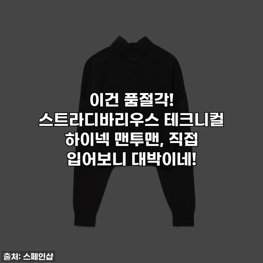 이건 품절각! 스트라디바리우스 테크니컬 하이넥 맨투맨, 직접 입어보니 대박이네!
