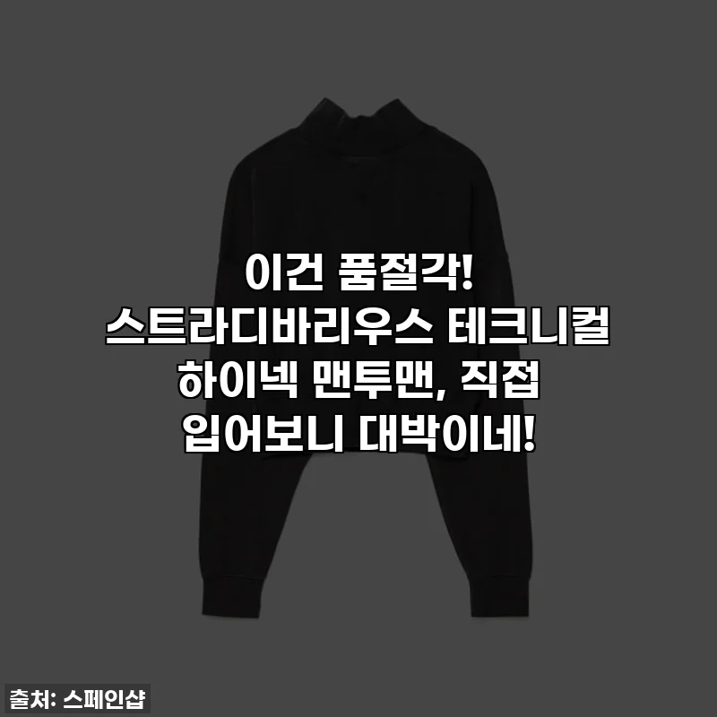 이건 품절각! 스트라디바리우스 테크니컬 하이넥 맨투맨, 직접 입어보니 대박이네!