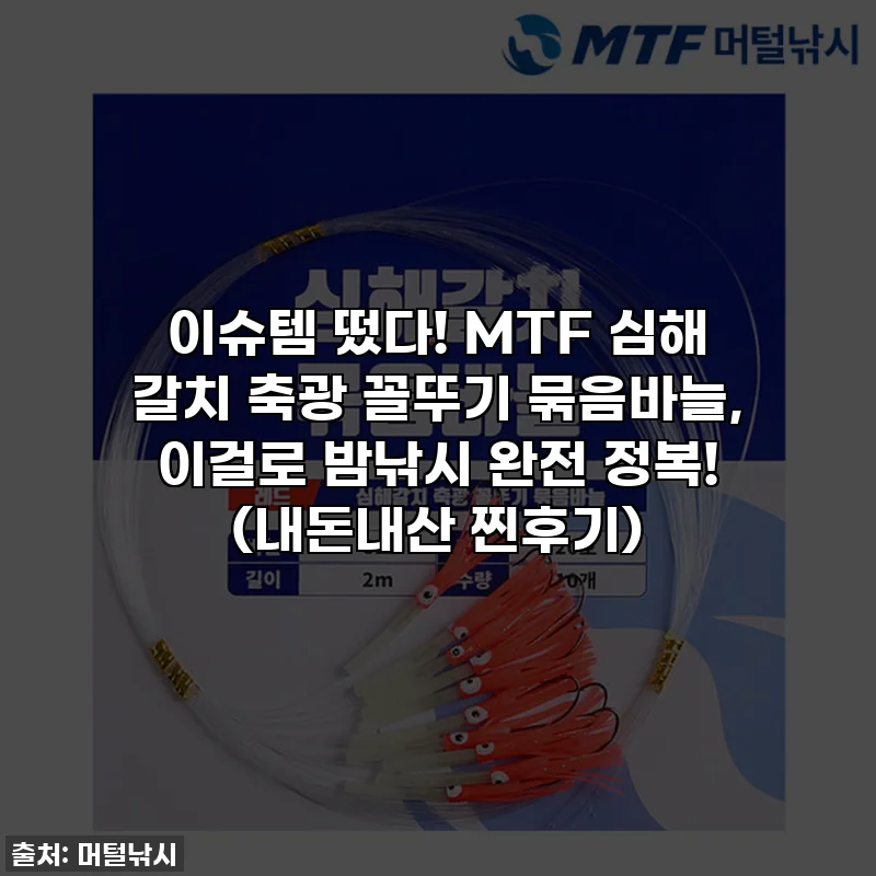 이슈템 떴다! MTF 심해 갈치 축광 꼴뚜기 묶음바늘, 이걸로 밤낚시 완전 정복! (내돈내산 찐후기)