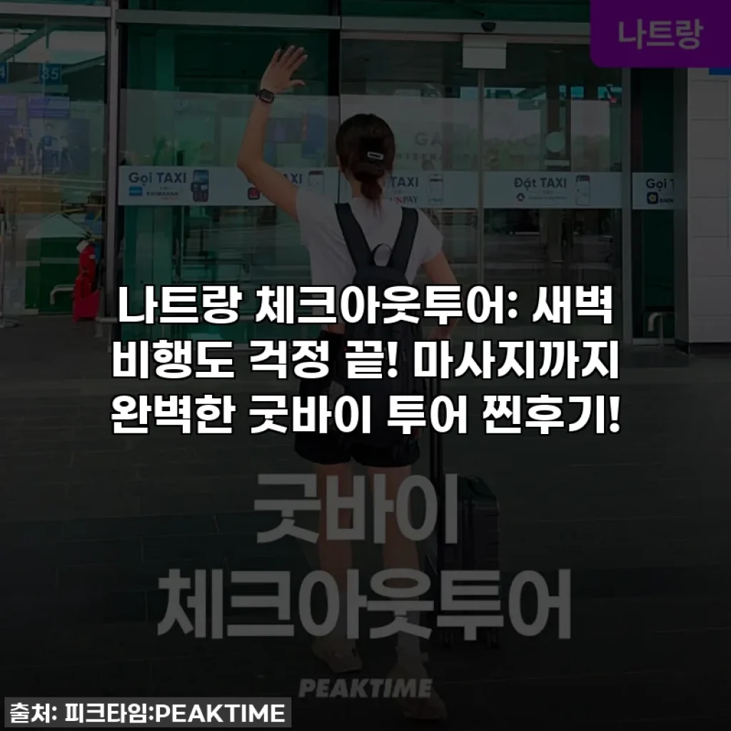 나트랑 체크아웃투어: 새벽 비행도 걱정 끝! 마사지까지 완벽한 굿바이 투어 찐후기!