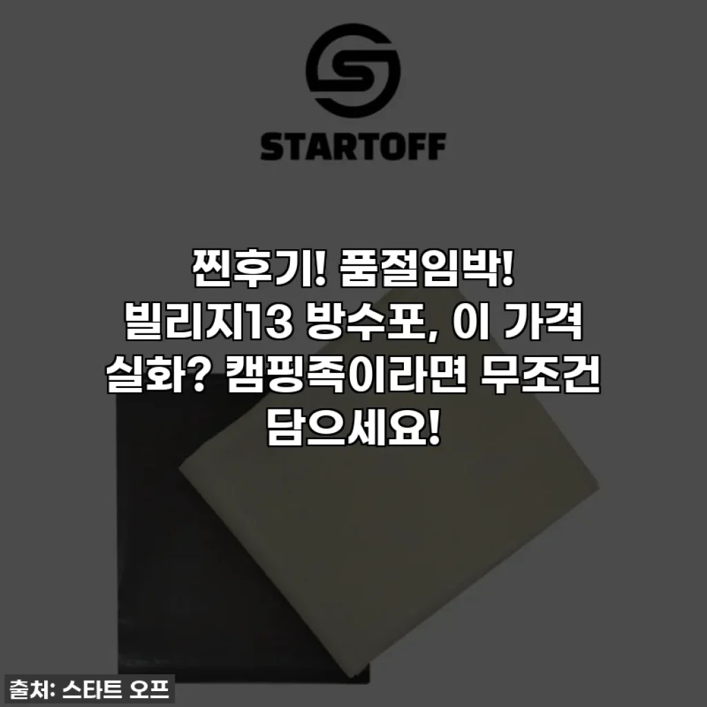 찐후기! 품절임박! 빌리지13 방수포, 이 가격 실화? 캠핑족이라면 무조건 담으세요!