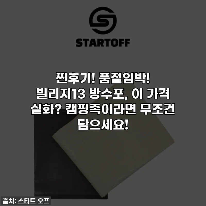 찐후기! 품절임박! 빌리지13 방수포, 이 가격 실화? 캠핑족이라면 무조건 담으세요!