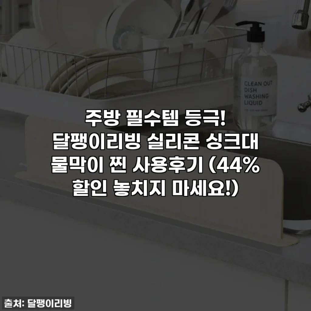 주방 필수템 등극! 달팽이리빙 실리콘 싱크대 물막이 찐 사용후기 (44% 할인 놓치지 마세요!)