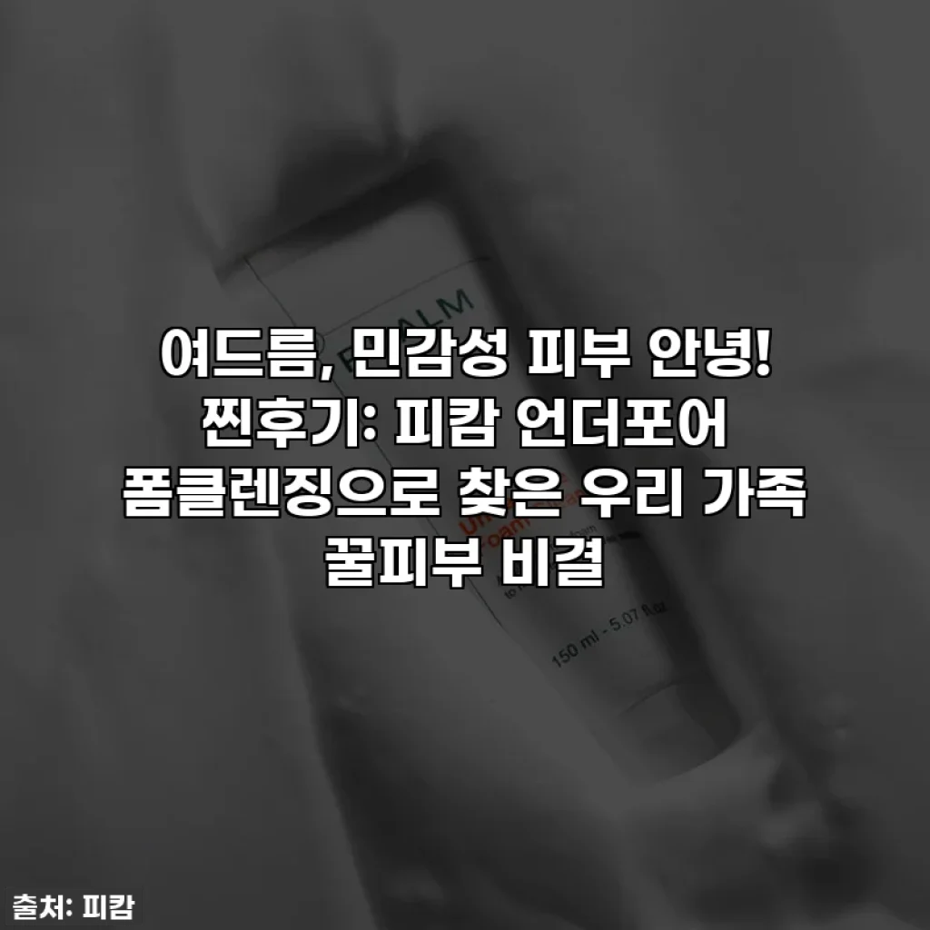 여드름, 민감성 피부 안녕! 찐후기: 피캄 언더포어 폼클렌징으로 찾은 우리 가족 꿀피부 비결