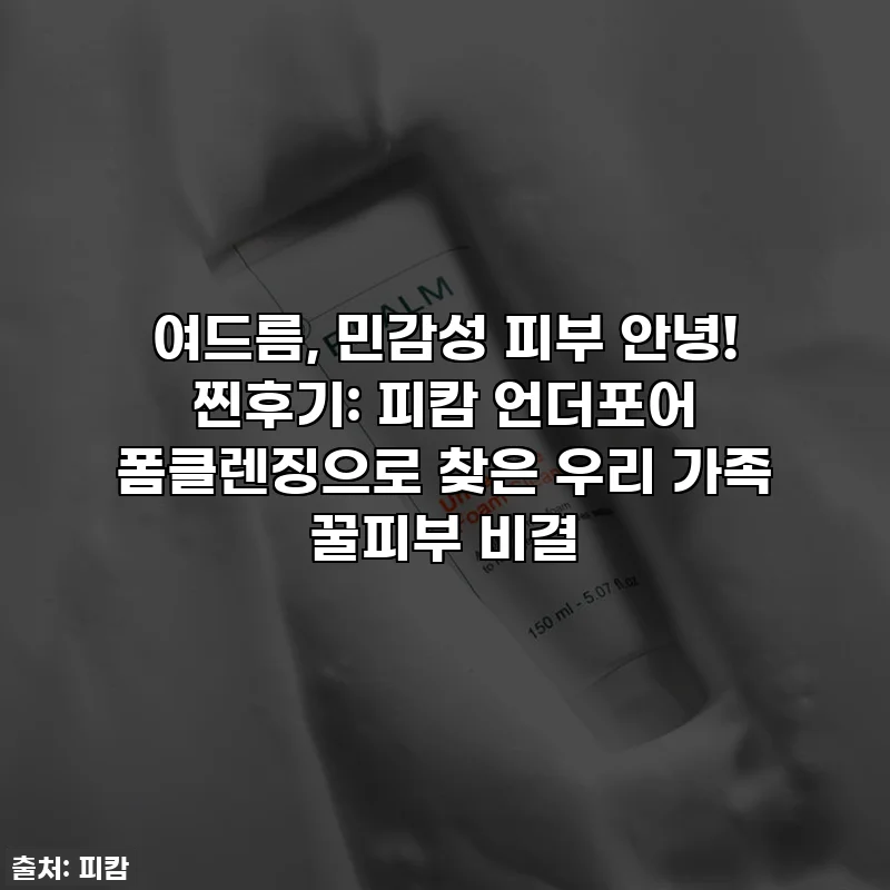 여드름, 민감성 피부 안녕! 찐후기: 피캄 언더포어 폼클렌징으로 찾은 우리 가족 꿀피부 비결