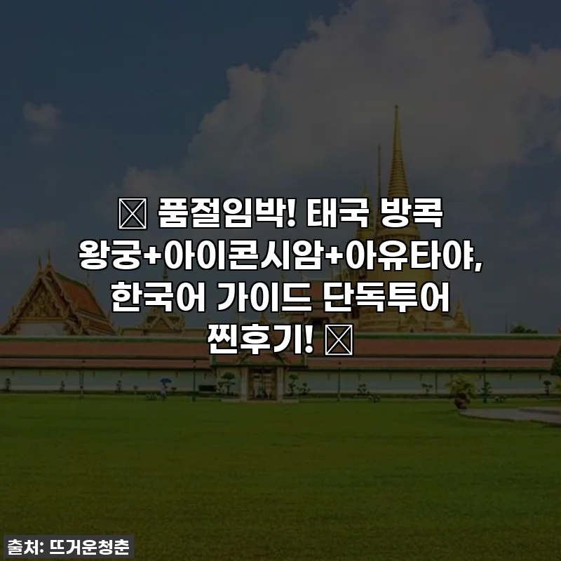 🔥 품절임박! 태국 방콕 왕궁+아이콘시암+아유타야, 한국어 가이드 단독투어 찐후기! ✨
