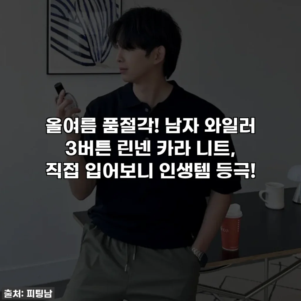 올여름 품절각! 남자 와일러 3버튼 린넨 카라 니트, 직접 입어보니 인생템 등극!