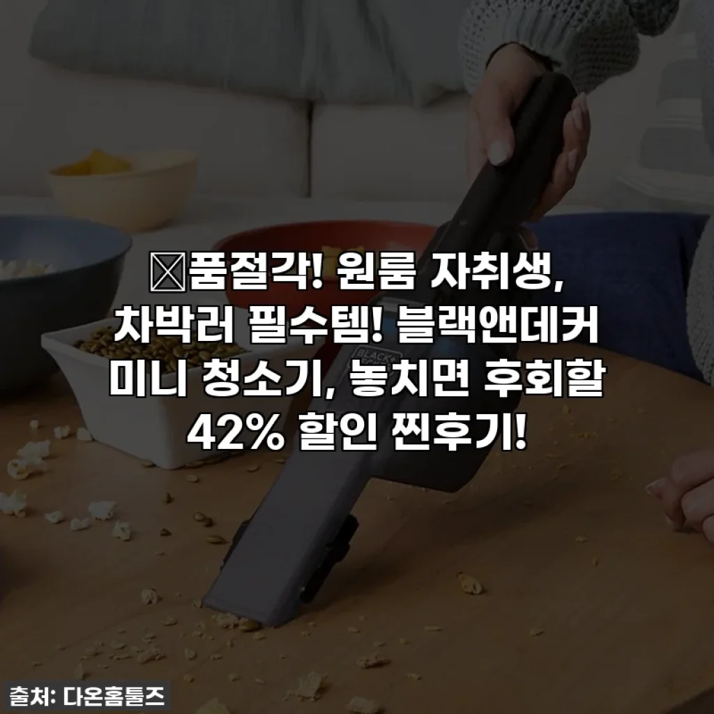 🚨품절각! 원룸 자취생, 차박러 필수템! 블랙앤데커 미니 청소기, 놓치면 후회할 42% 할인 찐후기!