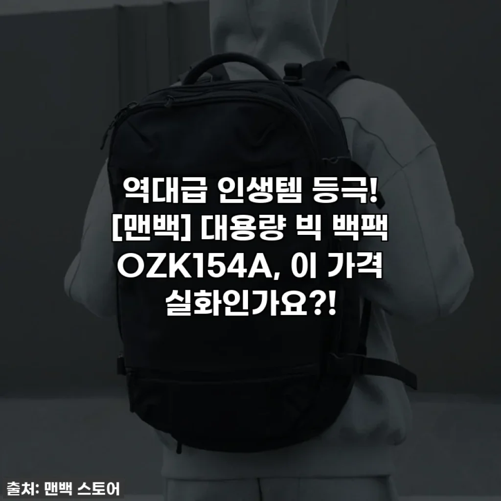 역대급 인생템 등극! [맨백] 대용량 빅 백팩 OZK154A, 이 가격 실화인가요?!