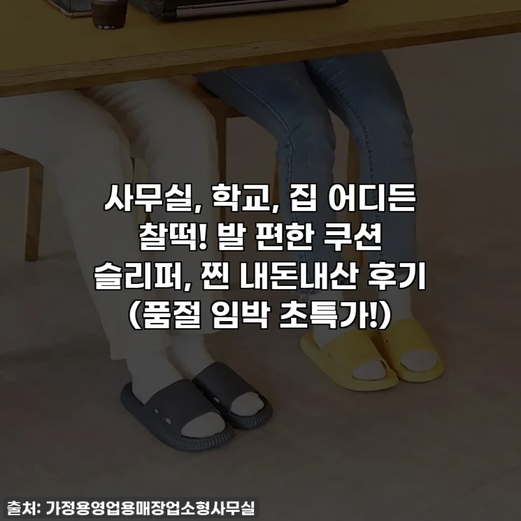 사무실, 학교, 집 어디든 찰떡! 발 편한 쿠션 슬리퍼, 찐 내돈내산 후기 (품절 임박 초특가!)