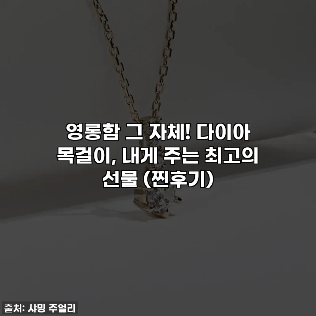 영롱함 그 자체! 다이아 목걸이, 내게 주는 최고의 선물 (찐후기)