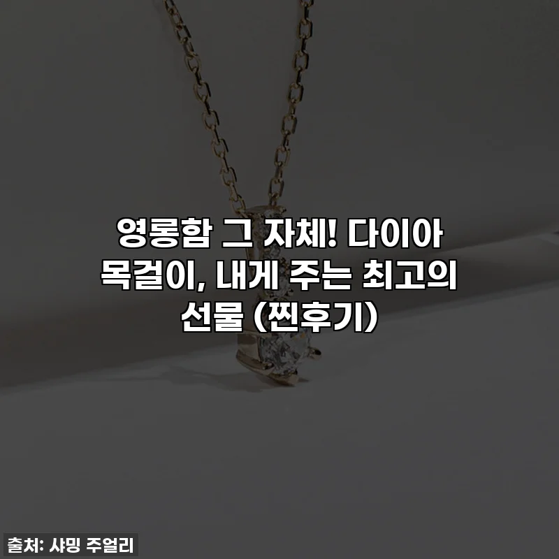 영롱함 그 자체! 다이아 목걸이, 내게 주는 최고의 선물 (찐후기)