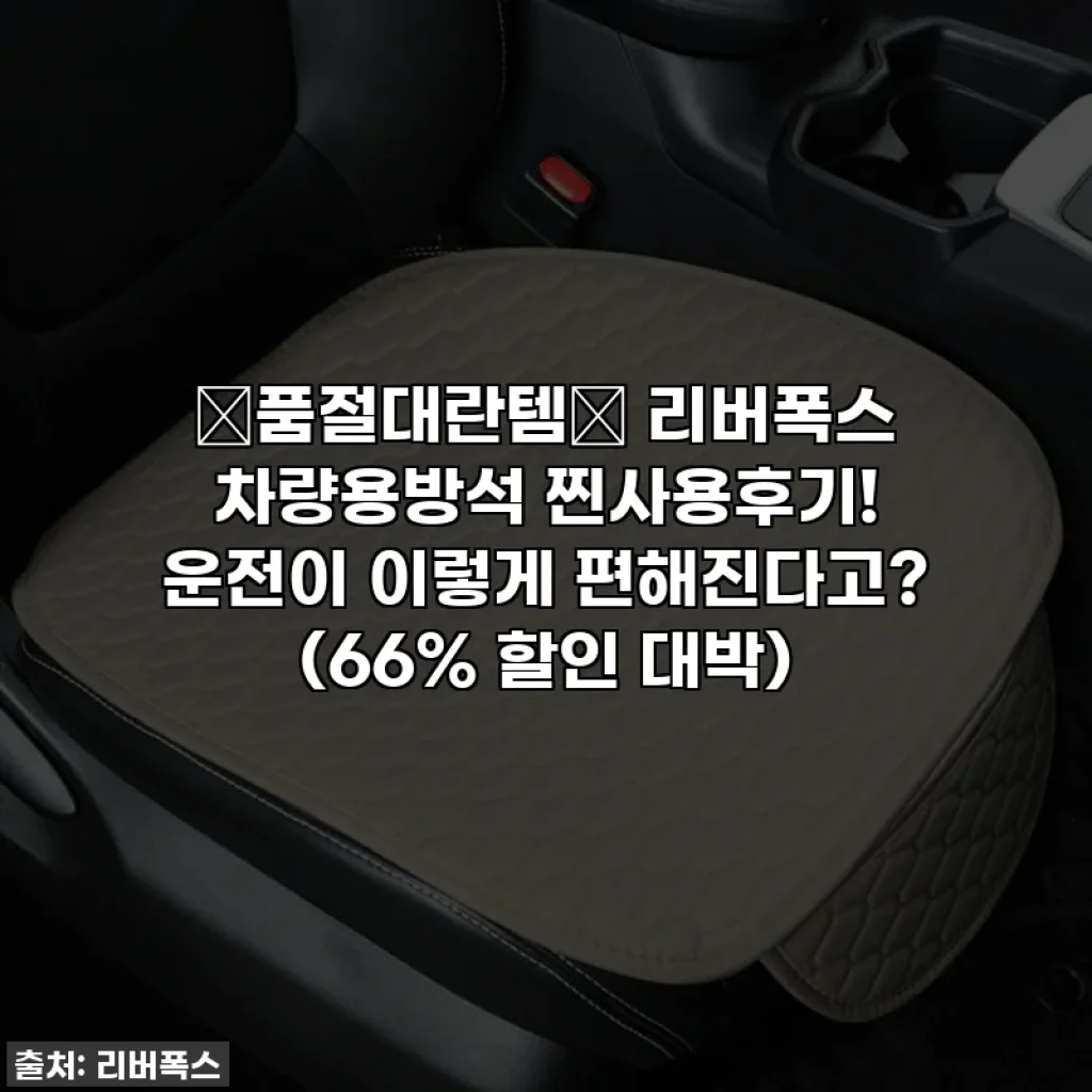 ✨품절대란템✨ 리버폭스 차량용방석 찐사용후기! 운전이 이렇게 편해진다고? (66% 할인 대박)