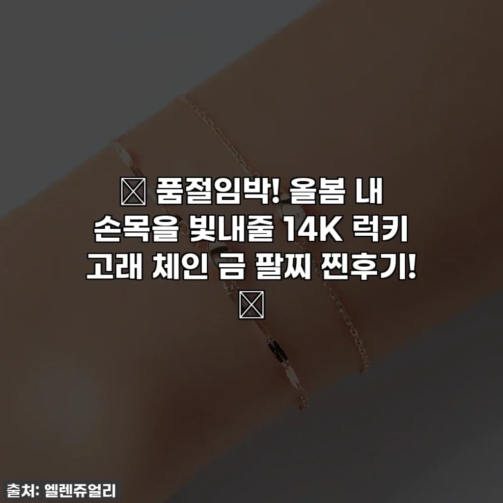 ✨ 품절임박! 올봄 내 손목을 빛내줄 14K 럭키 고래 체인 금 팔찌 찐후기! ✨
