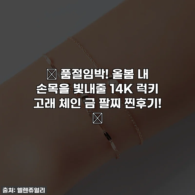 ✨ 품절임박! 올봄 내 손목을 빛내줄 14K 럭키 고래 체인 금 팔찌 찐후기! ✨