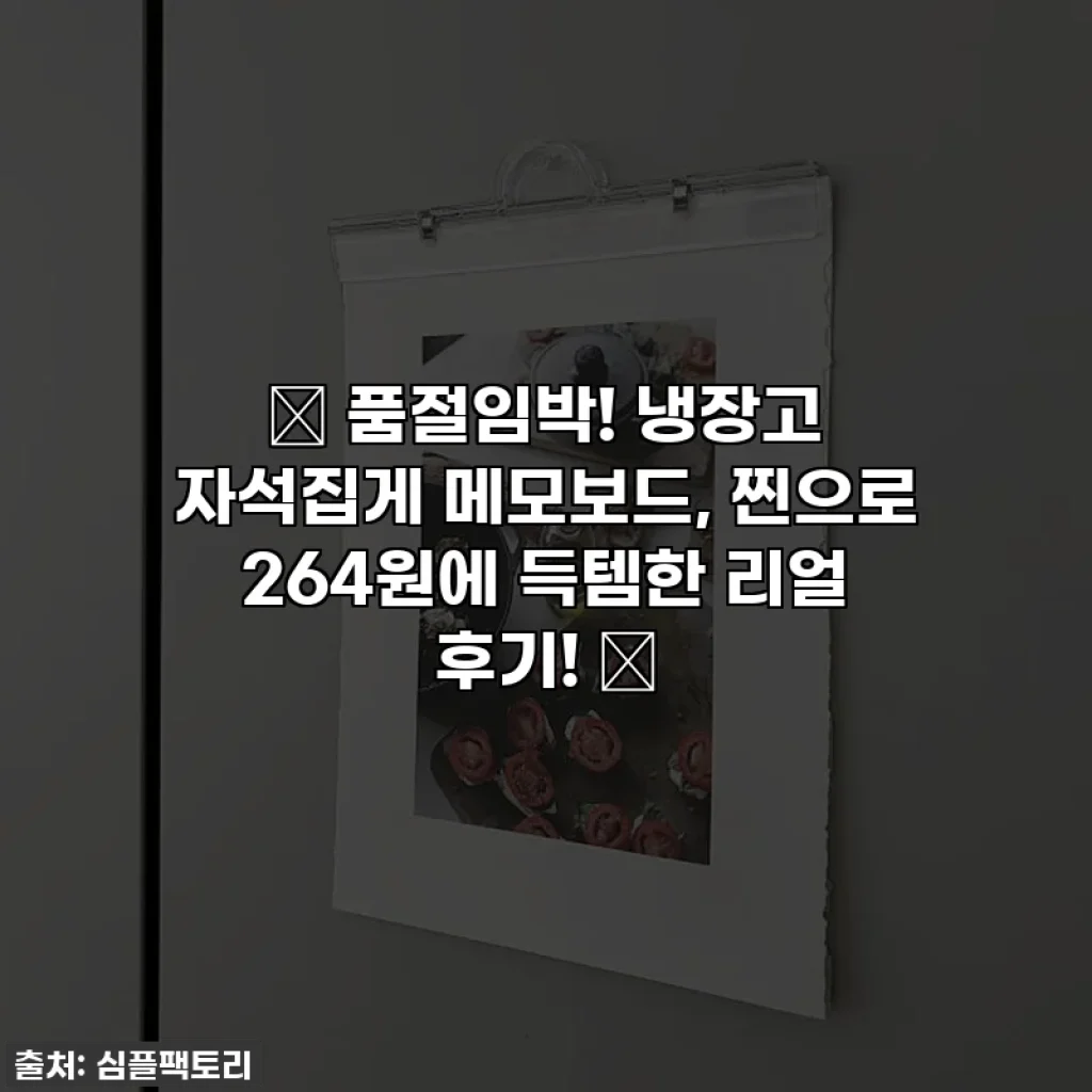 🎁 품절임박! 냉장고 자석집게 메모보드, 찐으로 264원에 득템한 리얼 후기! 💖