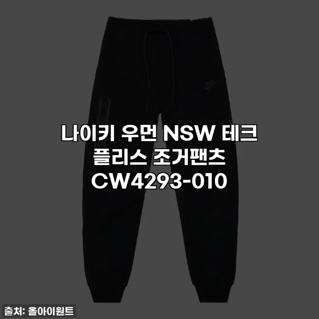 나이키 우먼 NSW 테크 플리스 조거팬츠 CW4293-010