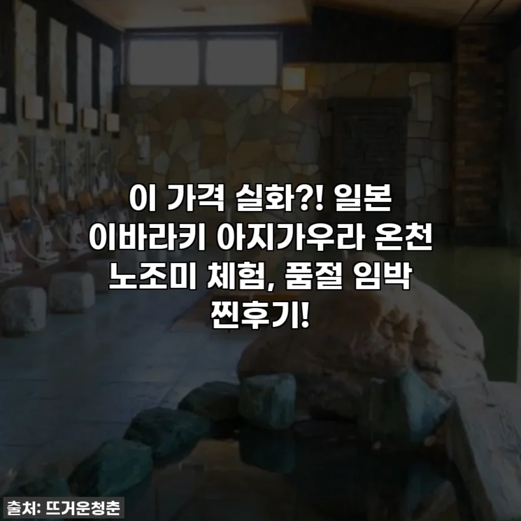 이 가격 실화?! 일본 이바라키 아지가우라 온천 노조미 체험, 품절 임박 찐후기!