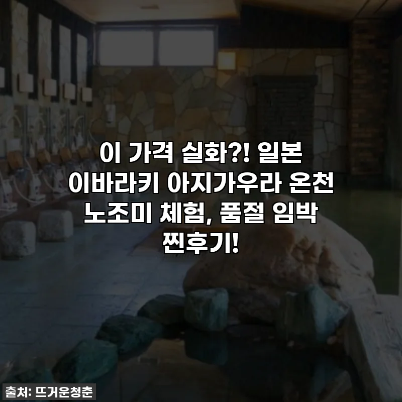 이 가격 실화?! 일본 이바라키 아지가우라 온천 노조미 체험, 품절 임박 찐후기!