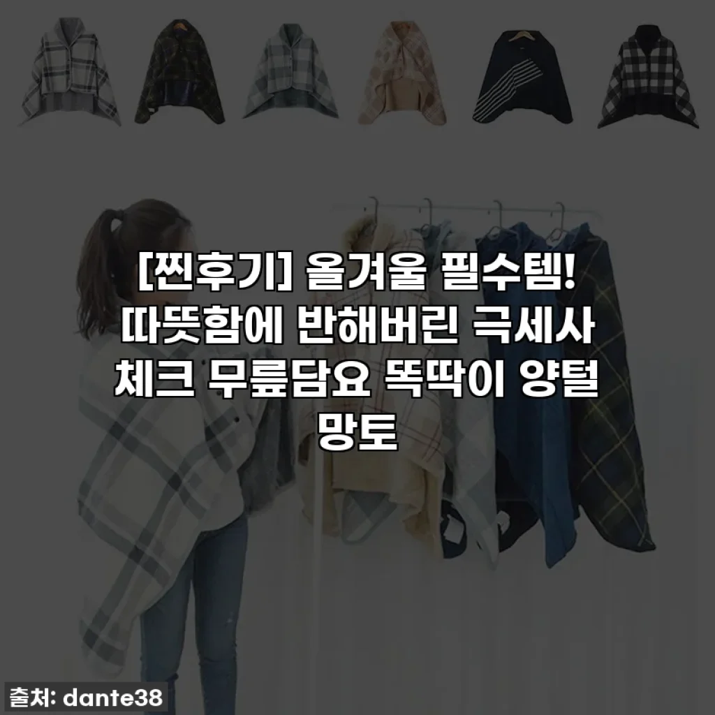 [찐후기] 올겨울 필수템! 따뜻함에 반해버린 극세사 체크 무릎담요 똑딱이 양털 망토