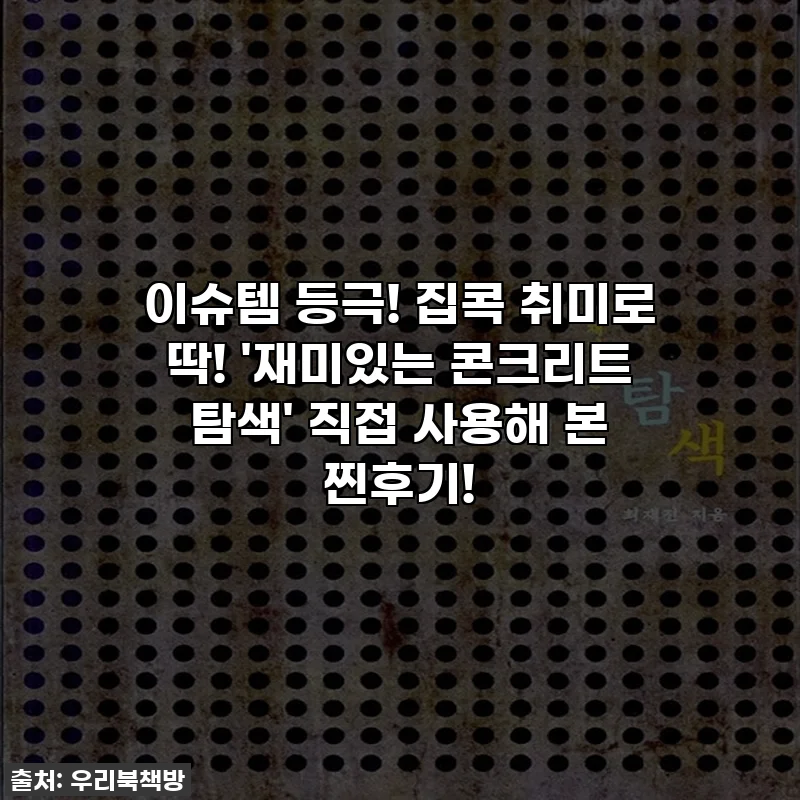 이슈템 등극! 🗿 집콕 취미로 딱! '재미있는 콘크리트 탐색' 직접 사용해 본 찐후기! ✨