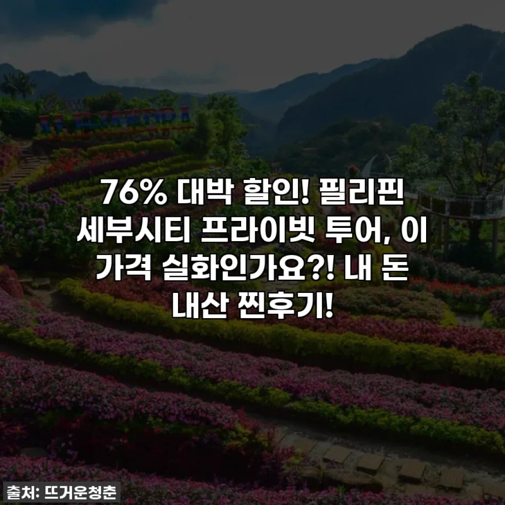 🔥76% 대박 할인! 필리핀 세부시티 프라이빗 투어, 이 가격 실화인가요?! 내 돈 내산 찐후기!