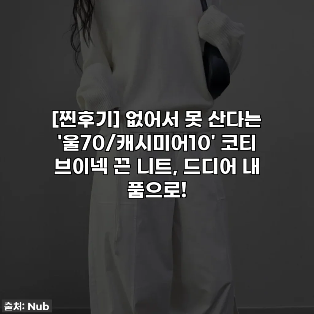 [찐후기] 없어서 못 산다는 '울70/캐시미어10' 코티 브이넥 끈 니트, 드디어 내 품으로!