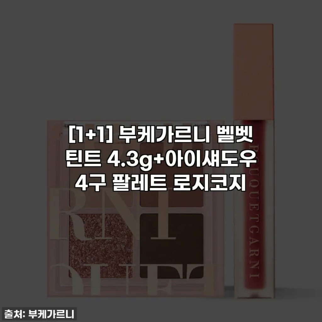[1+1] 부케가르니 벨벳 틴트 4.3g+아이섀도우 4구 팔레트 로지코지