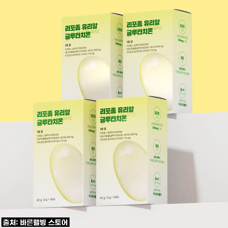 순수함량 500 리포좀 유리알 글루타치온 리포즘 클루타치온 글루타티온 14포, 4개 [원산지:국산]