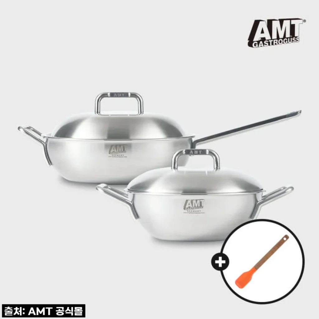 AMT 샤프 2종 세트, 드디어 내 주방에! 찐 스테인리스 웍 사용 솔직 후기 (양수웍 22cm, 편수웍 28cm)