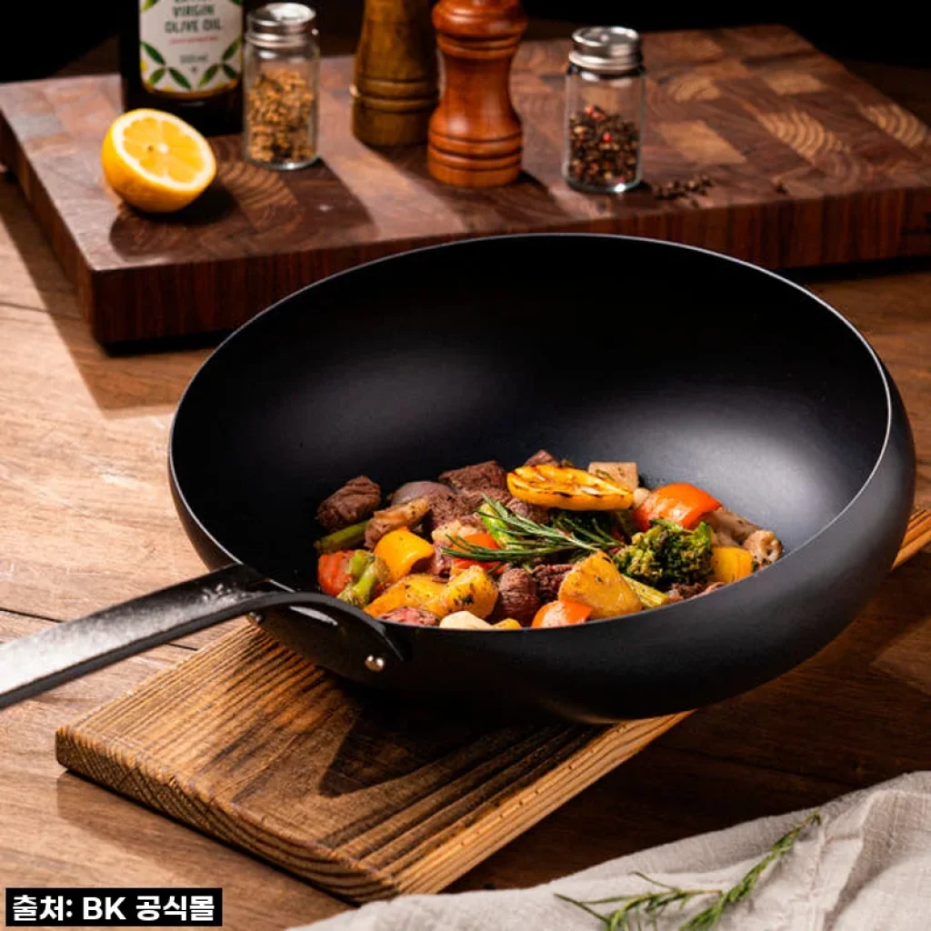 BK쿡웨어 블랙스틸 워카랑 카본스틸 궁중팬 웍 30cm