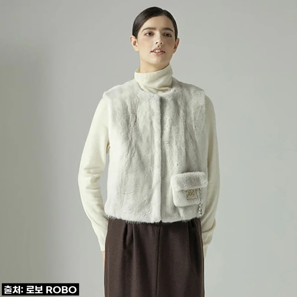 로보 포켓 탈부착 밍크 베스트, 겨울 스타일링의 화룡점정을 찍다! FUR23B809-4 솔직 후기