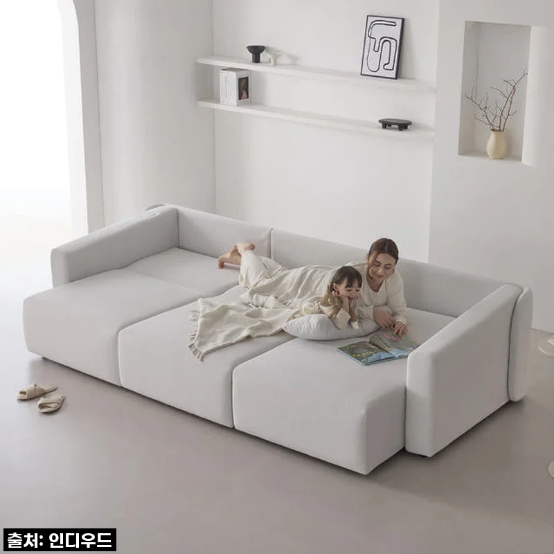 인디우드 올무빙 모션 4세대 슬라이딩 리클라이너 패브릭 소파 아이보리, 4인용 솔직 후기