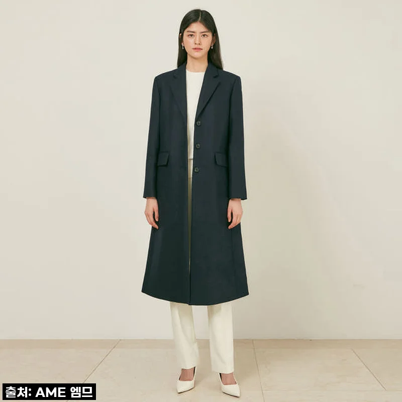 차분함 속 빛나는 스타일, HAILEY Single tailored coat (Alfred Brown)_navy 직접 입어본 후기