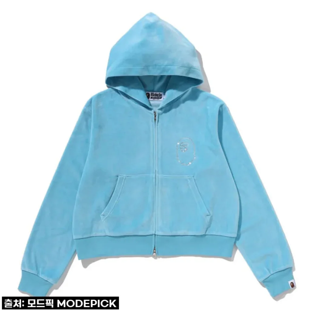 베이프 우먼즈 후드집업 CRYSTAL STONE APE HEAD VELOUR ZIP HOODIE 1L80-215-005, 직접 경험해본 솔직 후기!