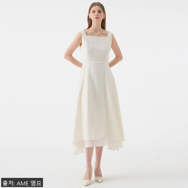 ARMIS Square neck Sleeveless Flared Dress_Ivory 사용 후기와 제품 소개 8 ARMIS Square neck Sl 관련 이미지 1
