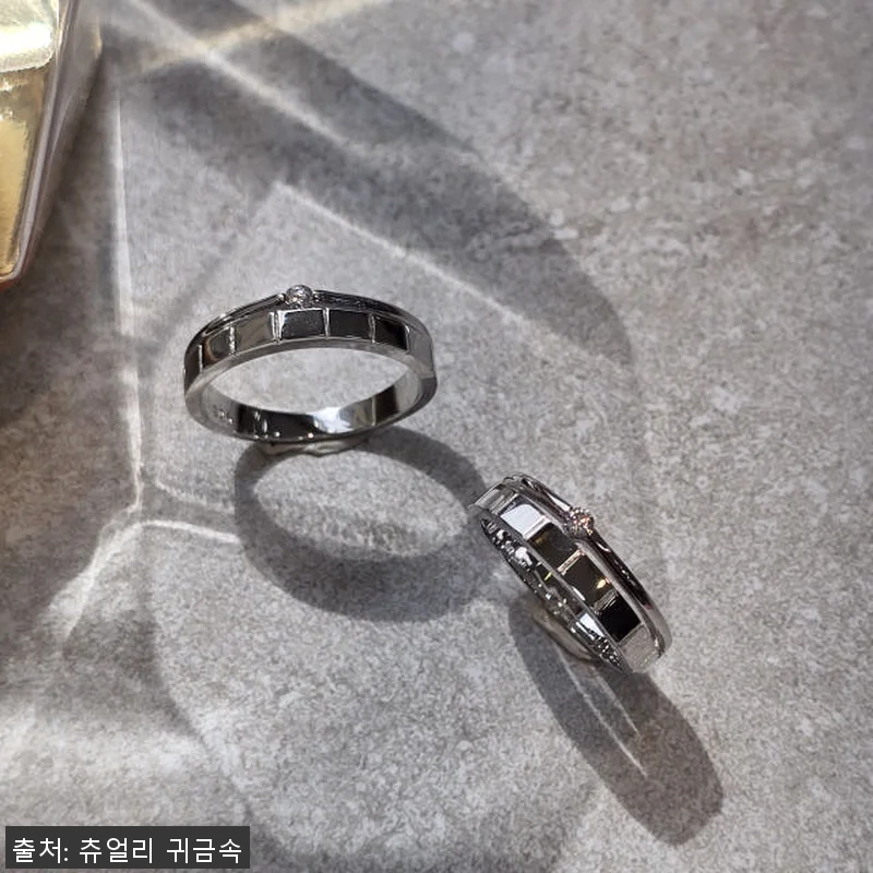 실버925 커플링 두줄 사각 커플반지 관련 이미지 1
