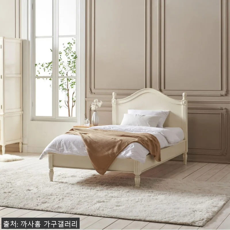 까사홈 헤이미 엔틱 아이보리 침대프레 관련 이미지 2