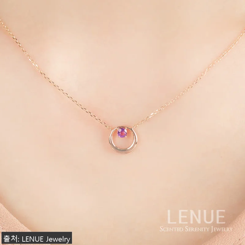 레뉴 2월 탄생석목걸이 자수정 천연석 관련 이미지 2
