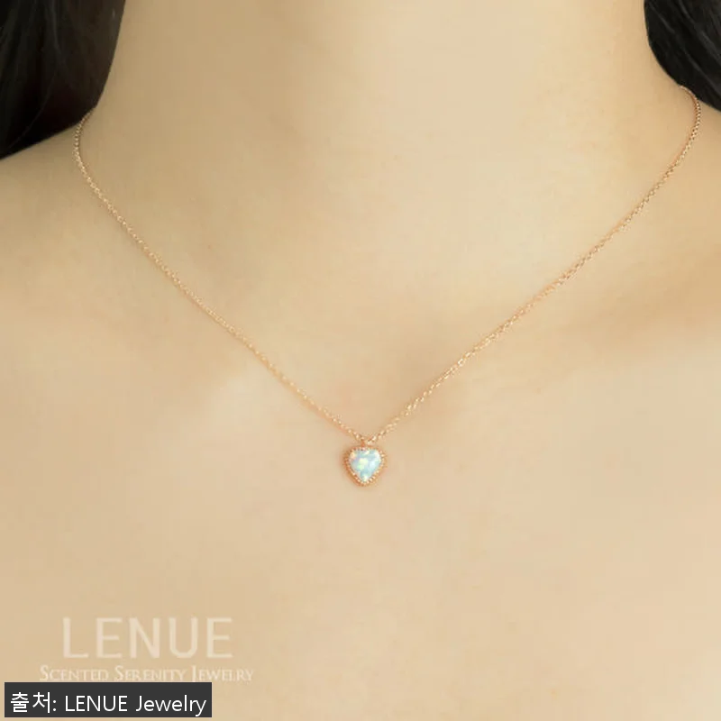 레뉴 화이트 오팔 로레트 캐보션 하트 관련 이미지 2