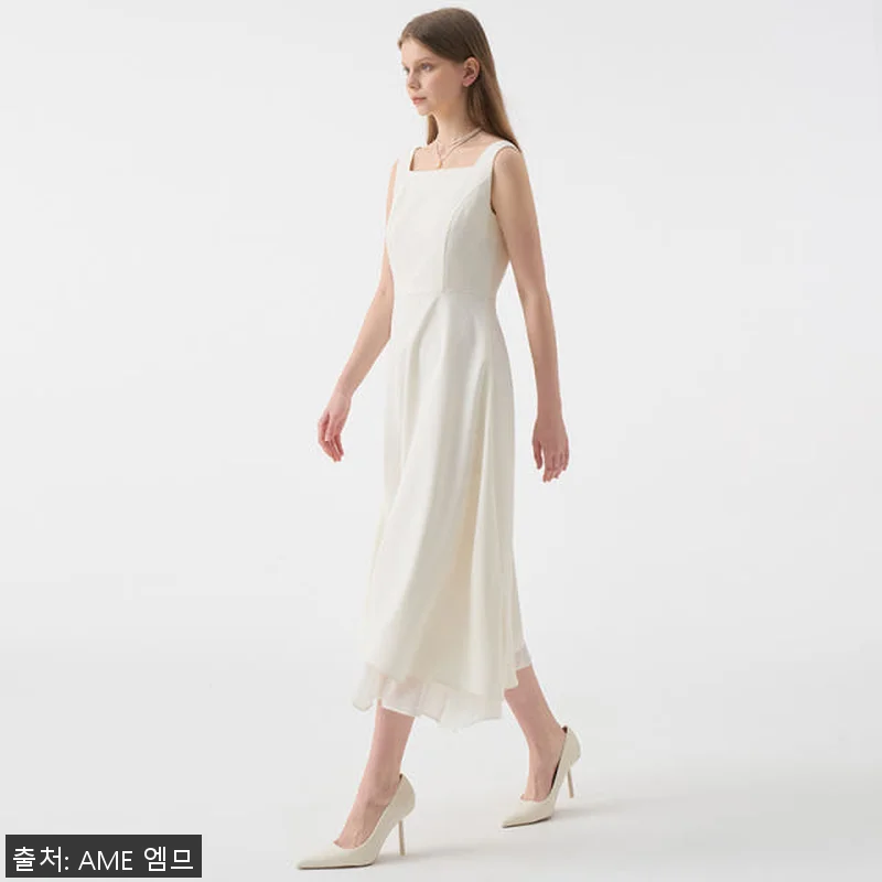 ARMIS Square neck Sleeveless Flared Dress_Ivory 사용 후기와 제품 소개 10 ARMIS Square neck Sl 관련 이미지 3