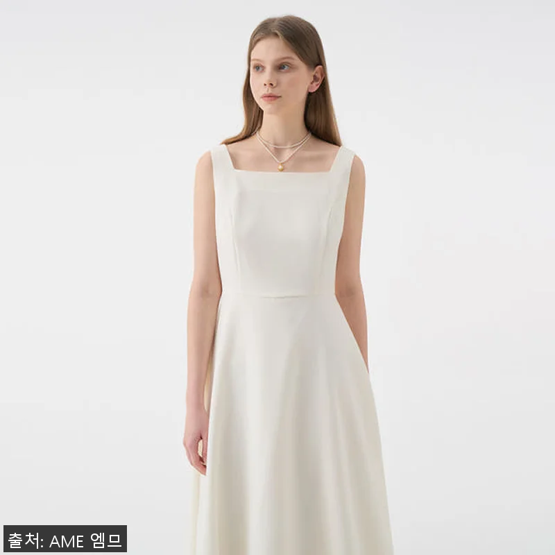 ARMIS Square neck Sleeveless Flared Dress_Ivory 사용 후기와 제품 소개 11 ARMIS Square neck Sl 관련 이미지 4