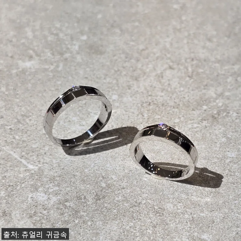 실버925 커플링 두줄 사각 커플반지 관련 이미지 5